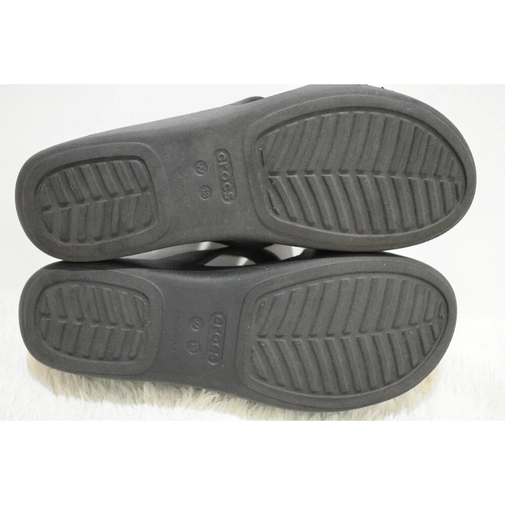 Crocs Getaway Sandal Women's Size 13 Black Triple Strap Slides Casual Shoe Flat